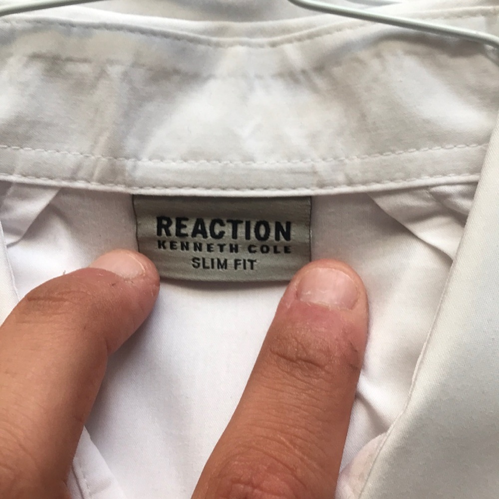 Three slim fit barely worn white dress shirts